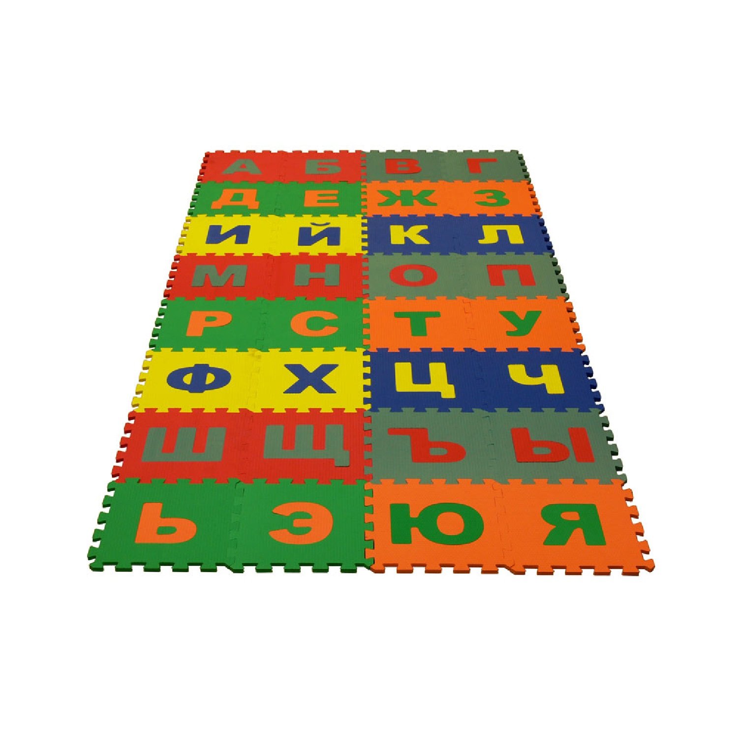 Мягкий пол коврик-пазл Eco cover развивающий Русский Алфавит 25х25 - фото 1