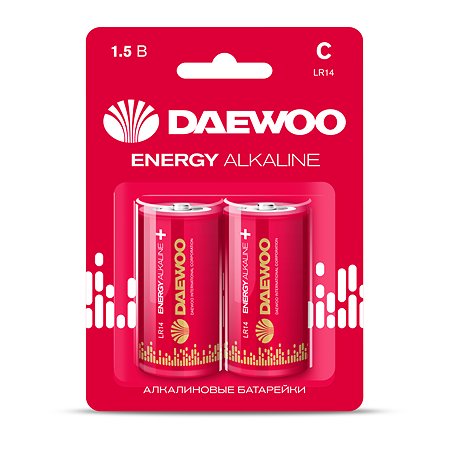 Батарейки алкалиновые DAEWOO Energy Alkaline типоразмера С LR14 2 шт. LR14EA-2B