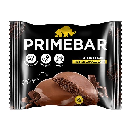 Печенье протеиновое Primebar тройной шоколад в глазури35г