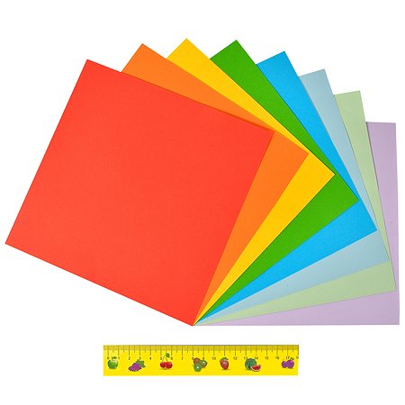 Бумага для оригами Каляка-Маляка 8цветов 8л 230г/м2 БЦОКМ08 - фото 3