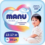 Подгузники-трусики Manu ультратонкие XL 12-17кг 54шт MANU
