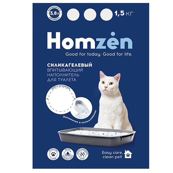 Наполнитель для кошачьего туалета Homzen силикагелевый 1.5кг 3.8л