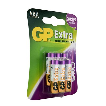 Батарейки GP Extra алкалиновые (щелочные) тип ААA (LR03) 6 шт - фото 5