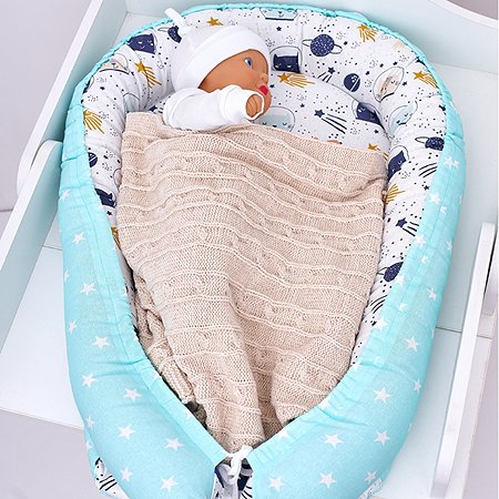 Матрасик - гнездышко Ramelka кокон для новорожденного девочки позиционер для сна - фото 1