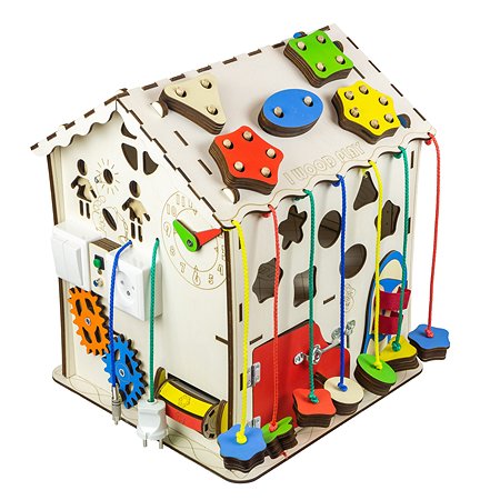 Бизиборд Iwoodplay Развивающий Кубик со светом для новорожденного - фото 4