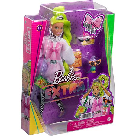 Кукла Barbie Экстра с зелеными неоновыми волосами HDJ44 - фото 3