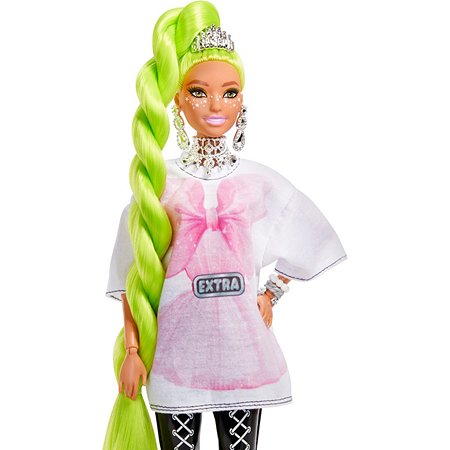Кукла Barbie Экстра с зелеными неоновыми волосами HDJ44 - фото 7