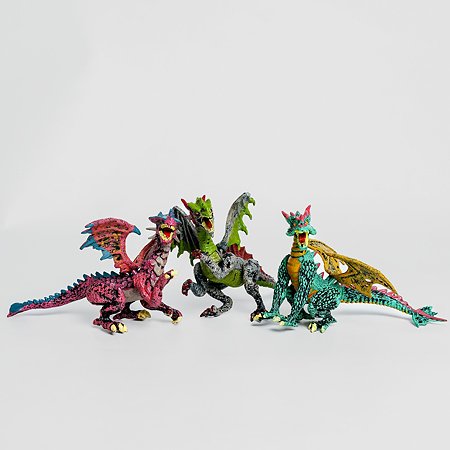 Фигурки BATTLETIME три дракона для детей развивающие коллекционные