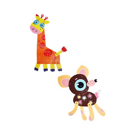 Забавные фигурки Color Kit Олененок и жираф 33х24