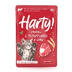 Корм для котят Harty 85г с телятиной кусочки в соусе консервированный