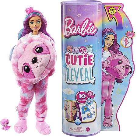 Кукла Barbie Cutie Reveal Милашка-проявляшка Ленивец - фото 1