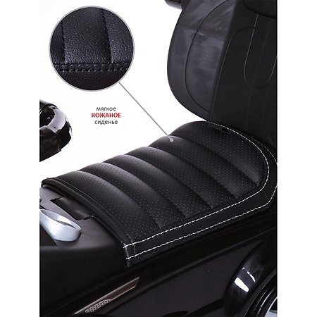 Каталка BabyCare Sport car кожаное сиденье черный - фото 3