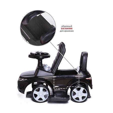 Каталка BabyCare Sport car кожаное сиденье черный - фото 7