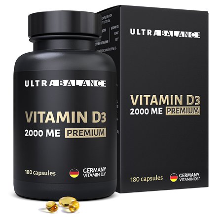 Витамин д3 2000 ме премиум UltraBalance витаминный комплекс холекальциферол БАД 180 капсул премиальный Complex vitamin d3 2000 me