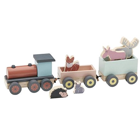 Поезд деревянный Kids concept с животными