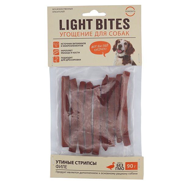 Лакомства для собак Light Bites 90г Утиное филе PM014 LIGHT BITES