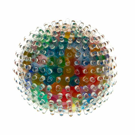Игрушка-антистресс 1 TOY Жмяка шар игольчатый с разноцветными шариками - фото 1