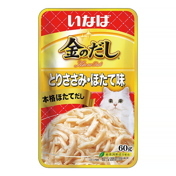 Корм для кошек Inaba 60г Kinnodashi куриное филе со вкусом морского гребешка