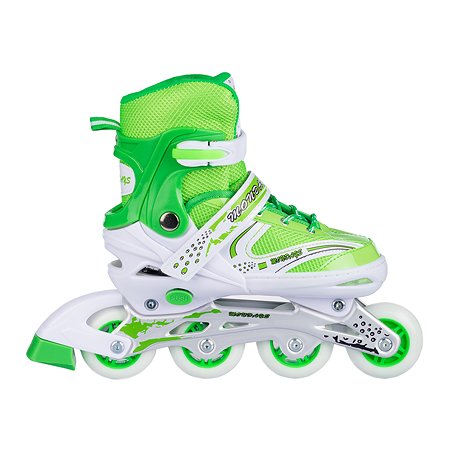 Роликовые коньки BABY STYLE зеленые раздвижные размер с 28 по 31S светящиеся колеса - фото 7